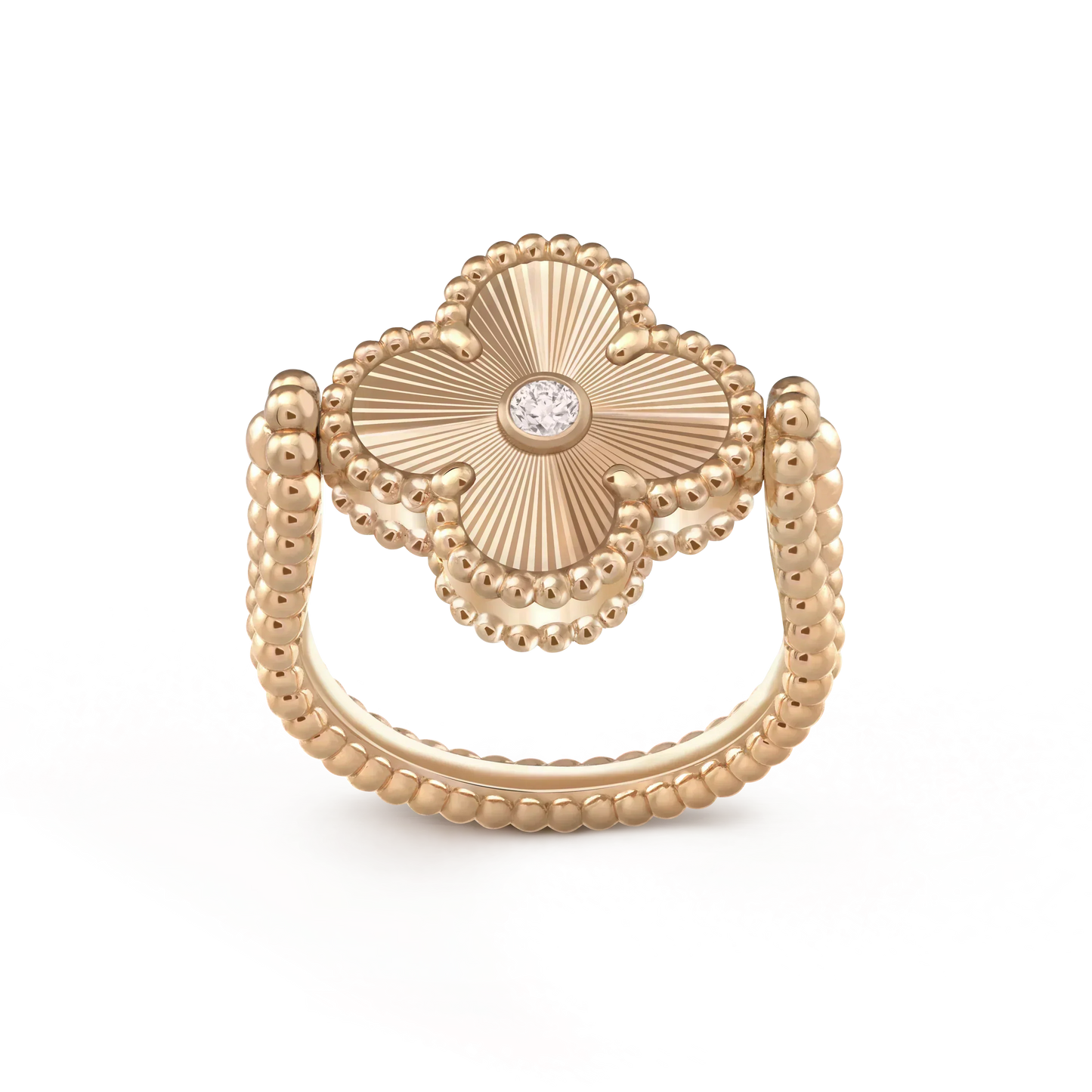 [Eternal Jewelry]CLOVER RIVERSIBLE PINK GOLD RING