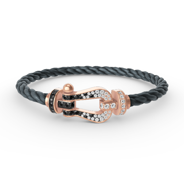 [Eternal Jewelry]FORCE LARGE HORSESHOE BLACK WHITE DIAMOND BRACELET ROSE GOLD