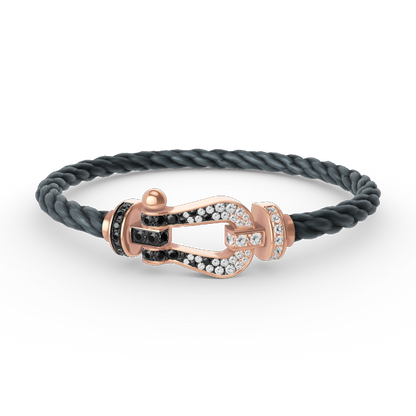 [Eternal Jewelry]FORCE LARGE HORSESHOE BLACK WHITE DIAMOND BRACELET ROSE GOLD