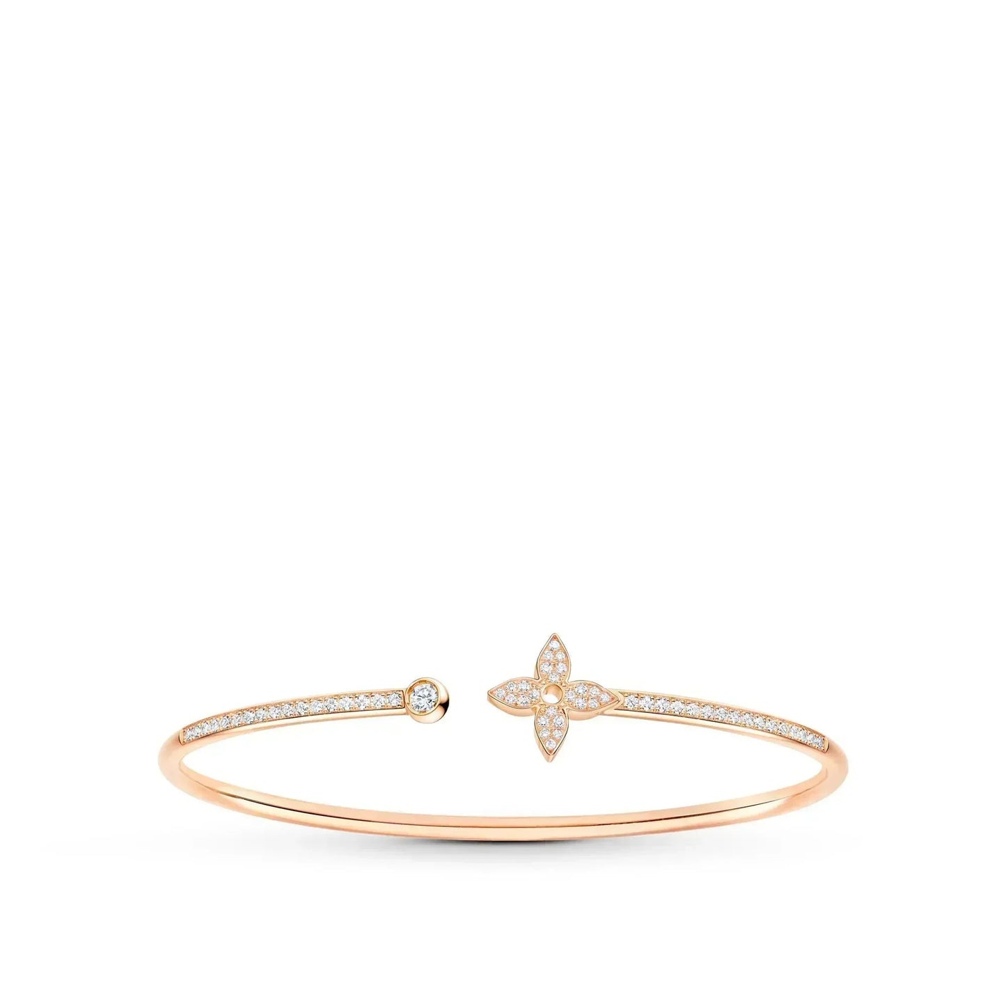 [Eternal Jewelry]IDYLLE PINK GOLD OPEN BRACELET DIAMOND PAVED
