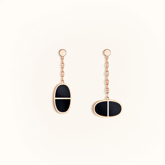 [Eternal Jewelry]CHAINE VERSO BLACK CERAMIC EARRINGS