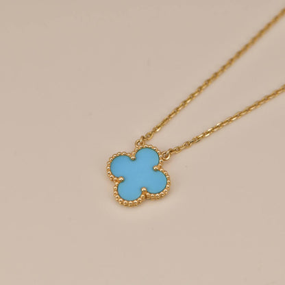 [Eternal Jewelry]CLOVER 15MM VINTAGE TURQUOISE NECKLACE