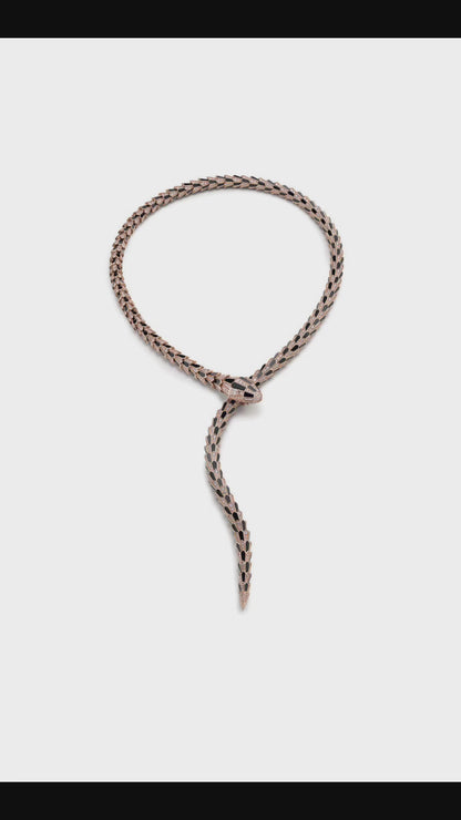 [✨Eternal Jewelry✨] High-End Bespoke Black Onyx Serpent Necklace