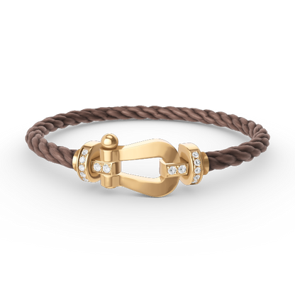 [Eternal Jewelry]FORCE LARGE HORSESHOE HALF DIAMOND BRACELET GOLD