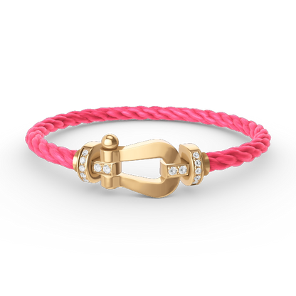 [Eternal Jewelry]FORCE LARGE HORSESHOE HALF DIAMOND BRACELET GOLD