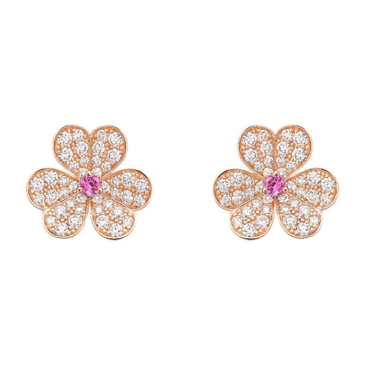 [Eternal Jewelry]FRIVOLE PINK GOLD FLOWER DIAMOND EARRINGS
