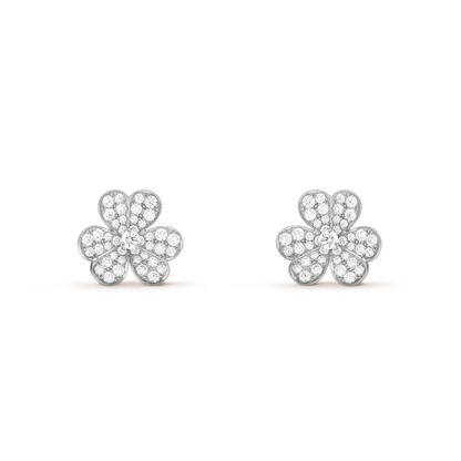 [Eternal Jewelry]FRIVOLE SILVER FLOWER DIAMOND EARRINGS