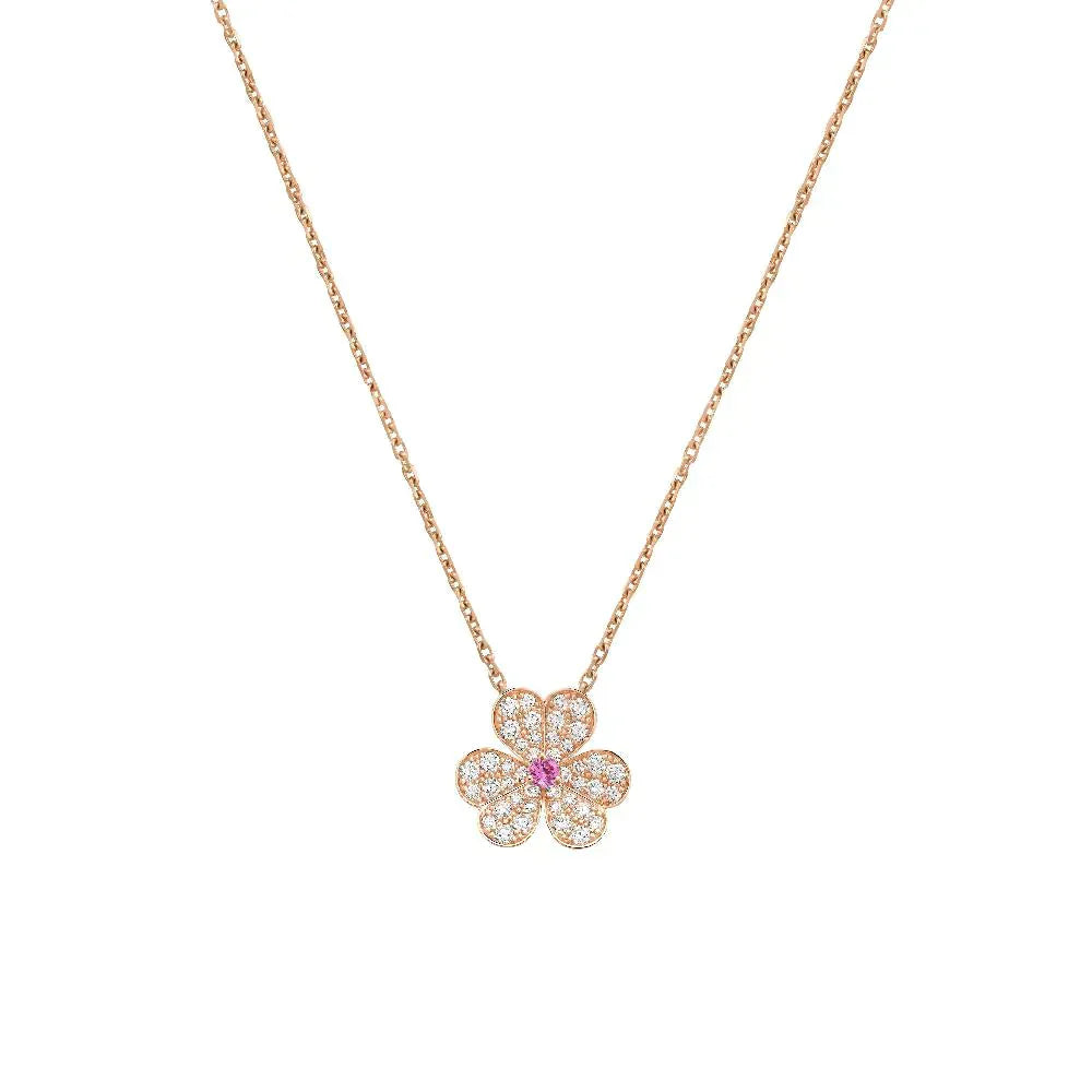 [Eternal Jewelry]FRIVOLE ROSE GOLD FLOWER DIAMOND NECKLACE