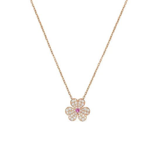 [Eternal Jewelry]FRIVOLE ROSE GOLD FLOWER DIAMOND NECKLACE