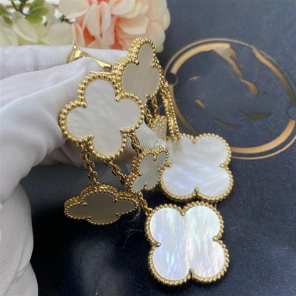 [Eternal Jewelry]CLOVER EARRINGS WHITE MOP 4 MOTIFS GOLD