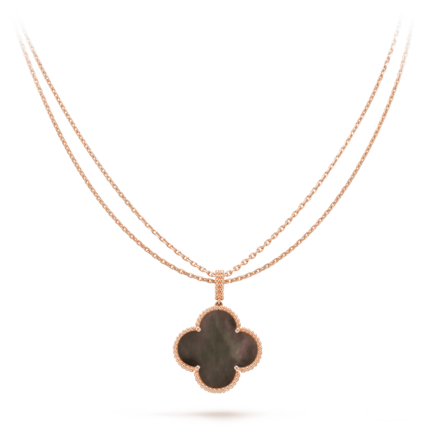[Eternal Jewelry]CLOVER 25MM GOLD DARK MOP BIG CLOVER NECKLACE