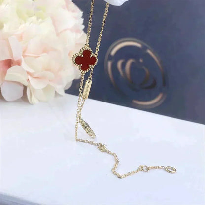 [Eternal Jewelry]CLOVER  CARNELIAN SINGLE FLOWER BRACELET