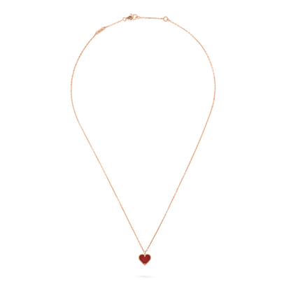 [Eternal Jewelry]SWEET CLOVER CARNELIAN HEART NECKLACE