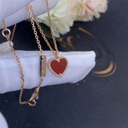 [Eternal Jewelry]SWEET CLOVER CARNELIAN HEART NECKLACE
