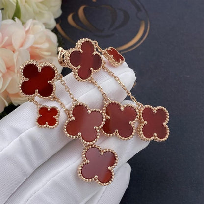 [Eternal Jewelry]CLOVER EARRINGS CARNELIAN 4 MOTIFS PINK GOLD