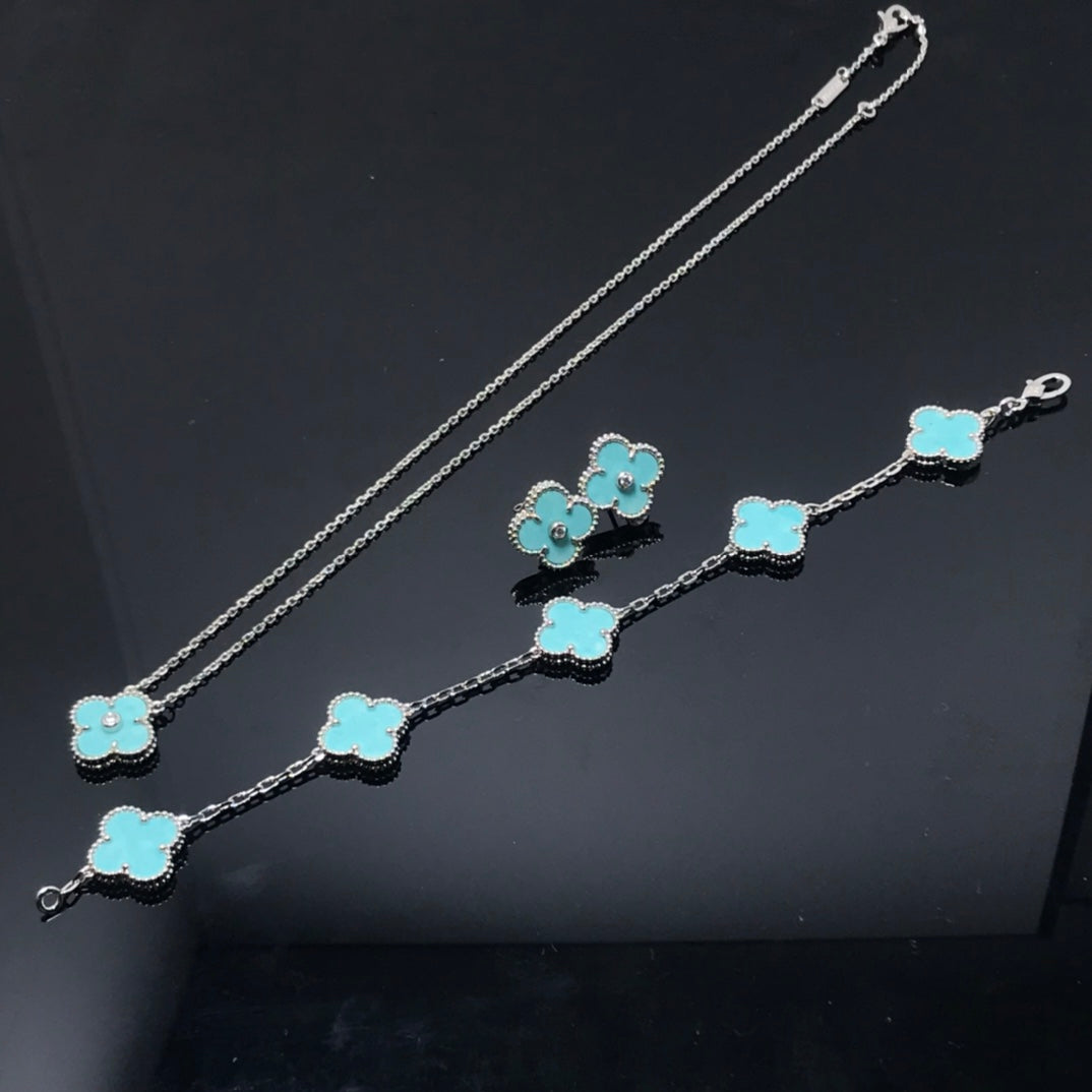 [Eternal Jewelry]CLOVER 1 DIAMOND BLUE SKY SILVER EARRINGS