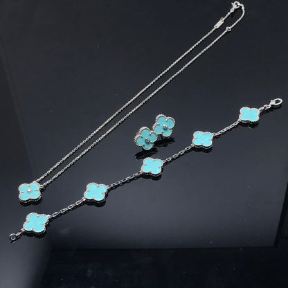 [Eternal Jewelry]CLOVER 1 DIAMOND BLUE SKY SILVER EARRINGS