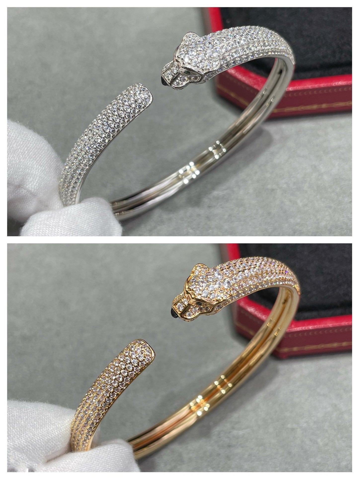 [Eternal Jewelry]PANTHERE FULL DIAMOND OPEN BRACELET