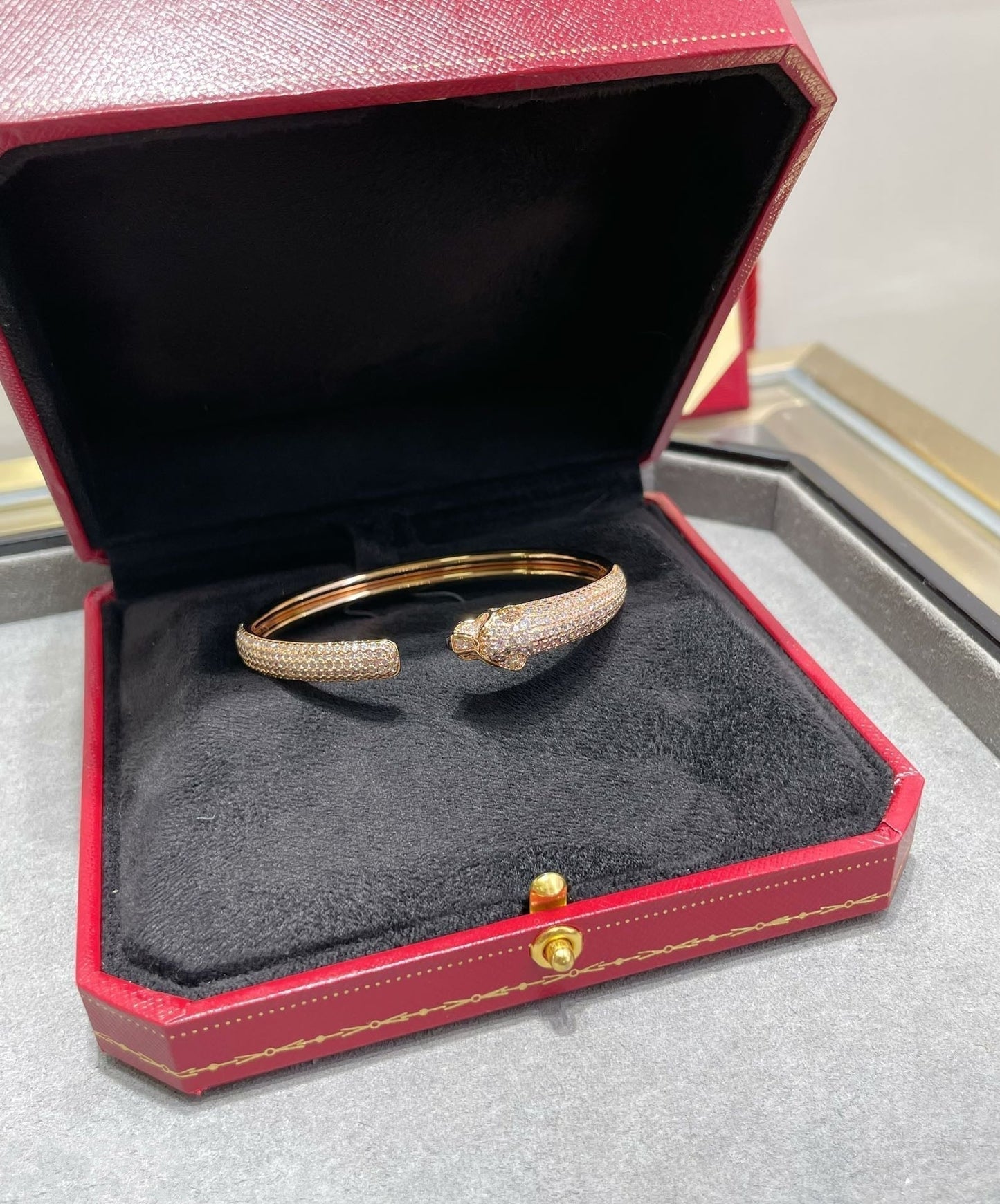 [Eternal Jewelry]PANTHERE FULL DIAMOND OPEN BRACELET