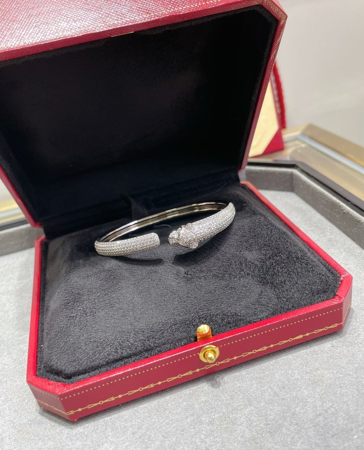 [Eternal Jewelry]PANTHERE FULL DIAMOND OPEN BRACELET