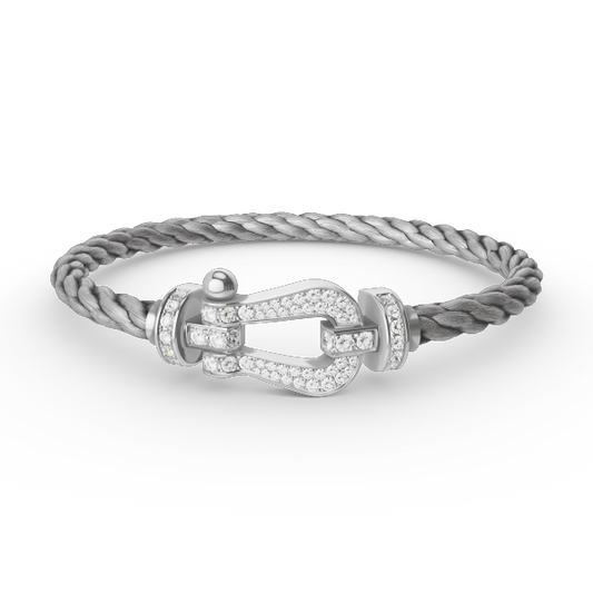 [Eternal Jewelry]FORCE LARGE HORSESHOE FULL DIAMOND BRACELET SILVER